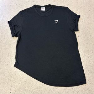 GymShark Shirt Top Size M Essential Side Tie Short Sleeve T-Shirt Black